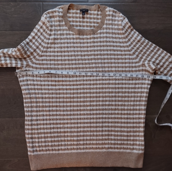 Talbots Metallic Striped Cable Knit Sweater - Picture 8 of 10